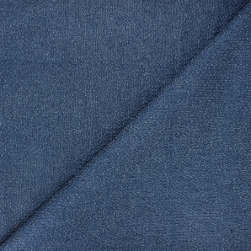Embossed chambray denim fabric indigo Rotterdam MPM