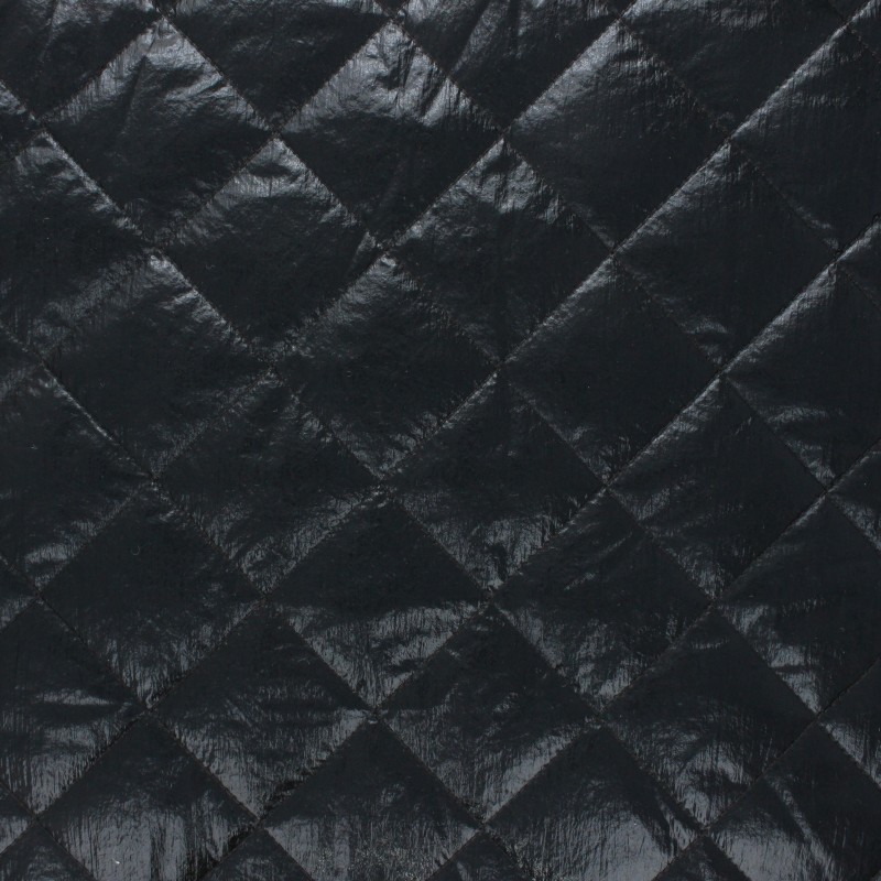 Singlesided Quilted metallic fabric black Willy MPM