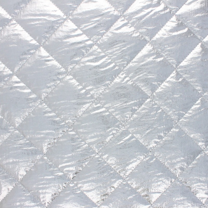 Singlesided Quilted metallic fabric silver Willy MPM