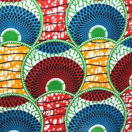 Wax print fabric - red Huambo x 10cm