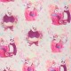 French terry fabric - light pink Kung Fu panda love x 10cm