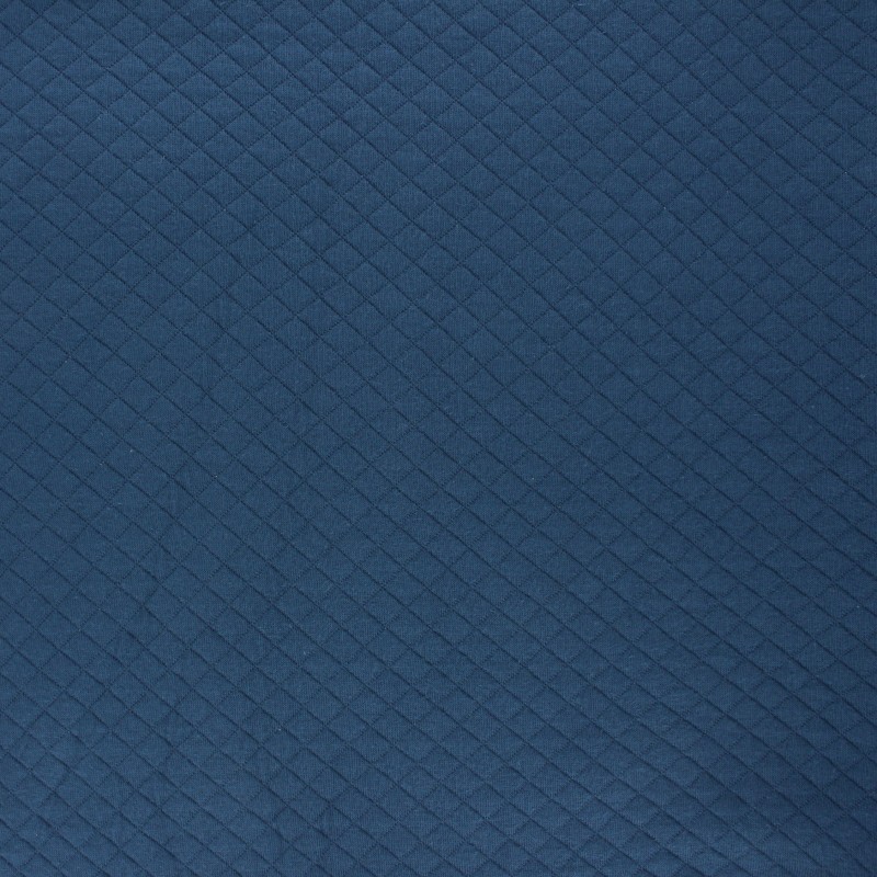 Quilted jersey fabric diamonds blue Debra Ma Petite Mercerie