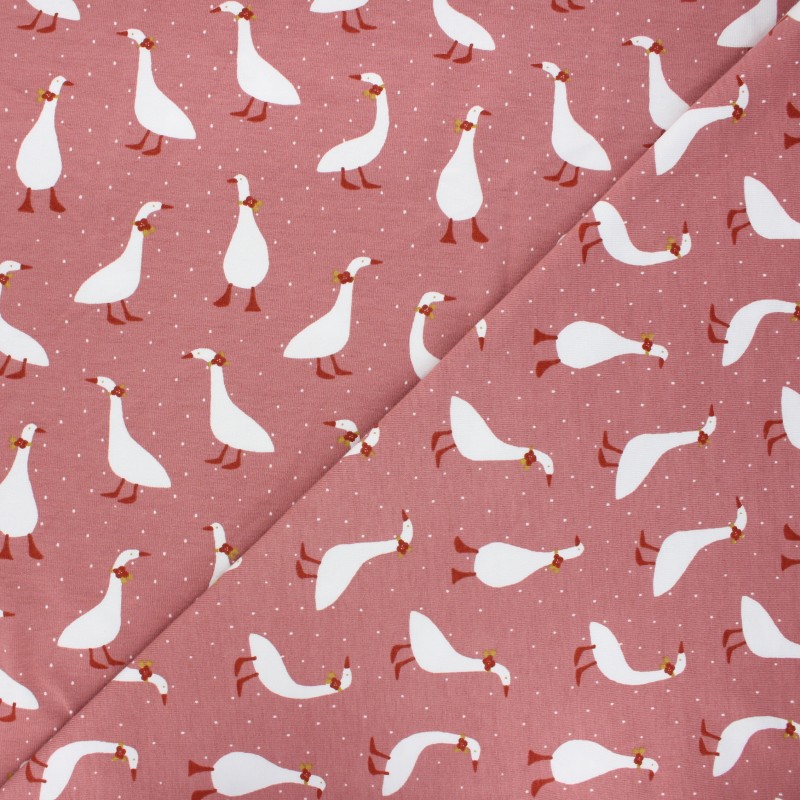 Poppy jersey fabric rosewood pink Cute goose Ma Petite Mercerie