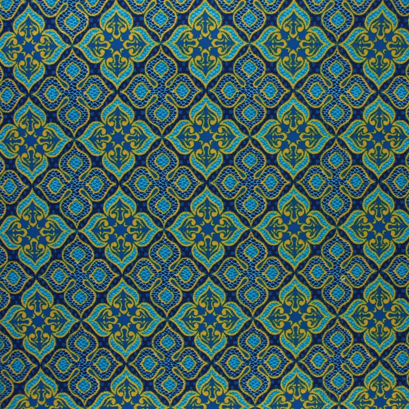 Glitter African Wax print fabric blue Bawku Ma Petite Mercerie