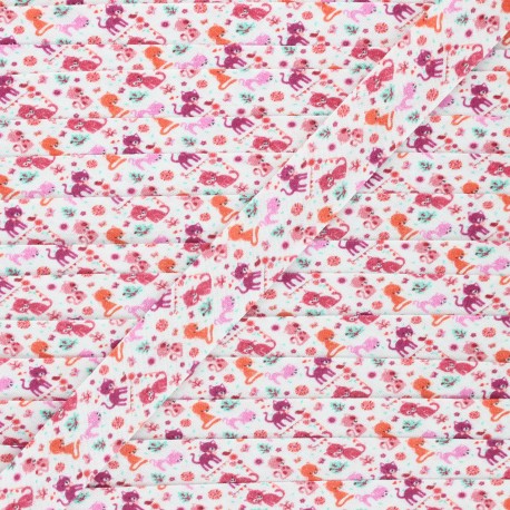 Biais coton Gatito 20 mm - rose x 1m