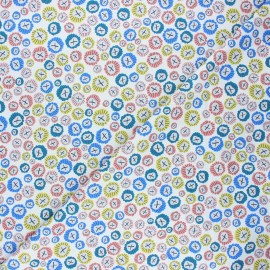 ♥ Coupon 100 cm X 110 cm ♥ Cotton Dashwood Studio fabric - white Urchins Rock pool