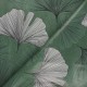 Oilcloth fabric - green Gingko leaf x 10cm