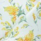 Oilcloth fabric - white Mimosa x 10cm