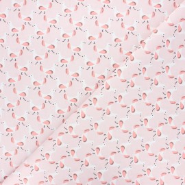 Cretonne cotton fabric - pink Colombe x 10cm