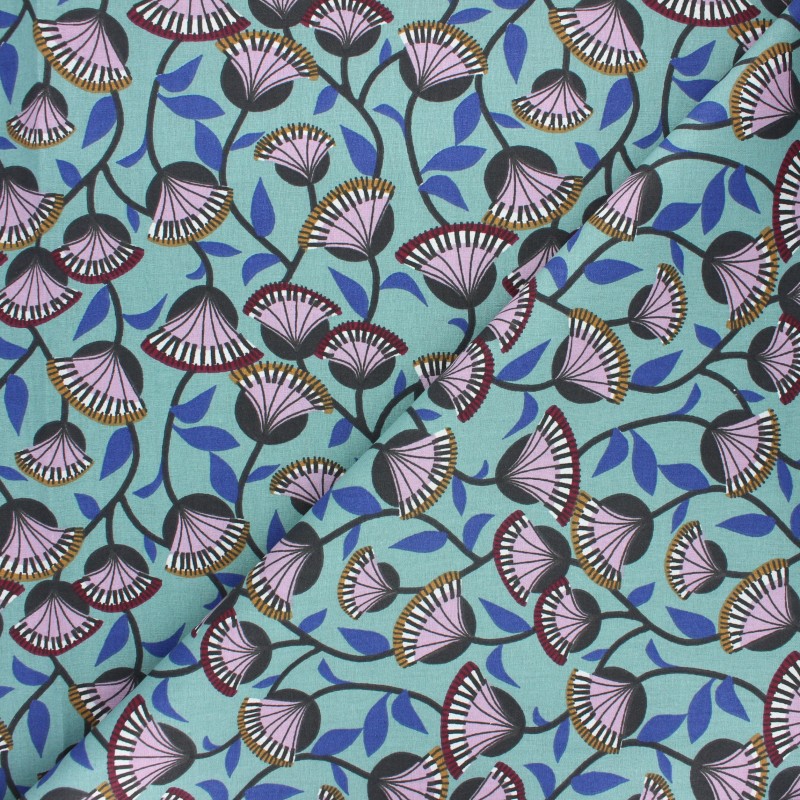 Oekotex® Cretonne cotton Fabric teal Nyer MPM