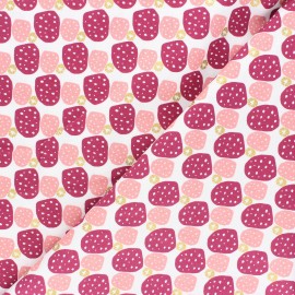 ♥ Coupon 100 cm X 110 cm ♥ Cotton Steel cotton fabric Mountains, rocks, and pebbles - burgundy Sweet pebbles