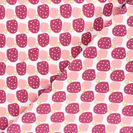 Cotton Steel cotton fabric Mountains, rocks, and pebbles - burgundy Sweet pebbles x 10cm