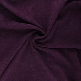 Tissu lin viscose uni - violet foncé x 10 cm