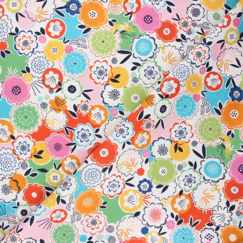 Cotton Dashwood Studio fabric Flower power Silk roads