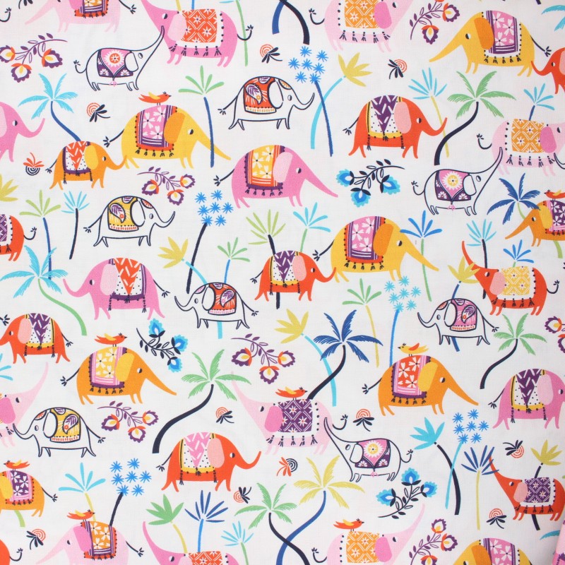 Tissu coton Dashwood Studio Silk roads Elephant