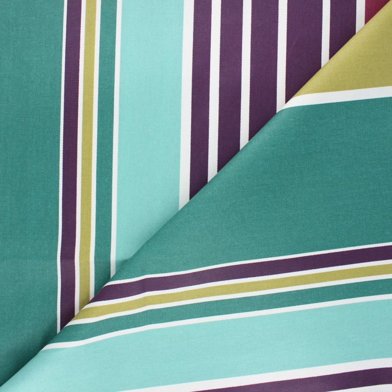 Coated Patterned cotton fabric plum Ainhoa MPM