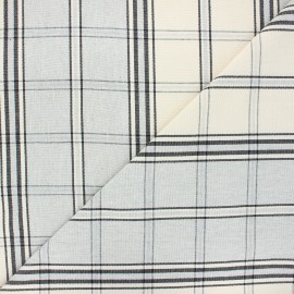 Checked Cotton Canvas Fabric - grey x 10cm