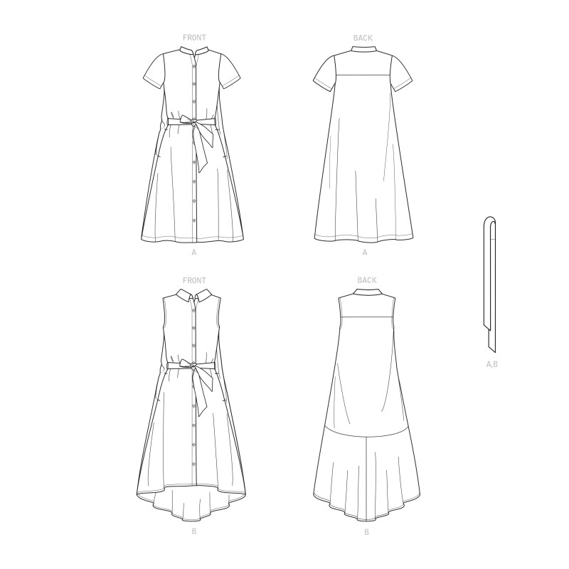 Shirt dress sewing Pattern for Woman New Look 6654