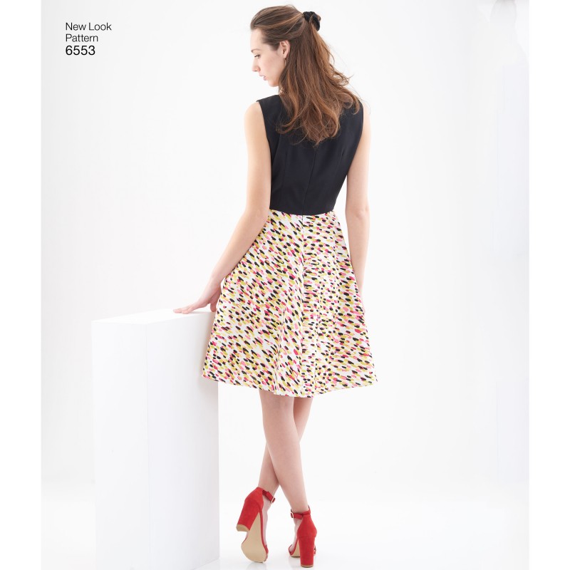 Pleated skater dress sewing Pattern for Woman New Look 6553