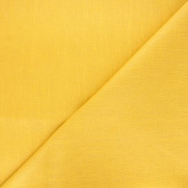Coated washed linen fabric - yellow mustard x 10cm