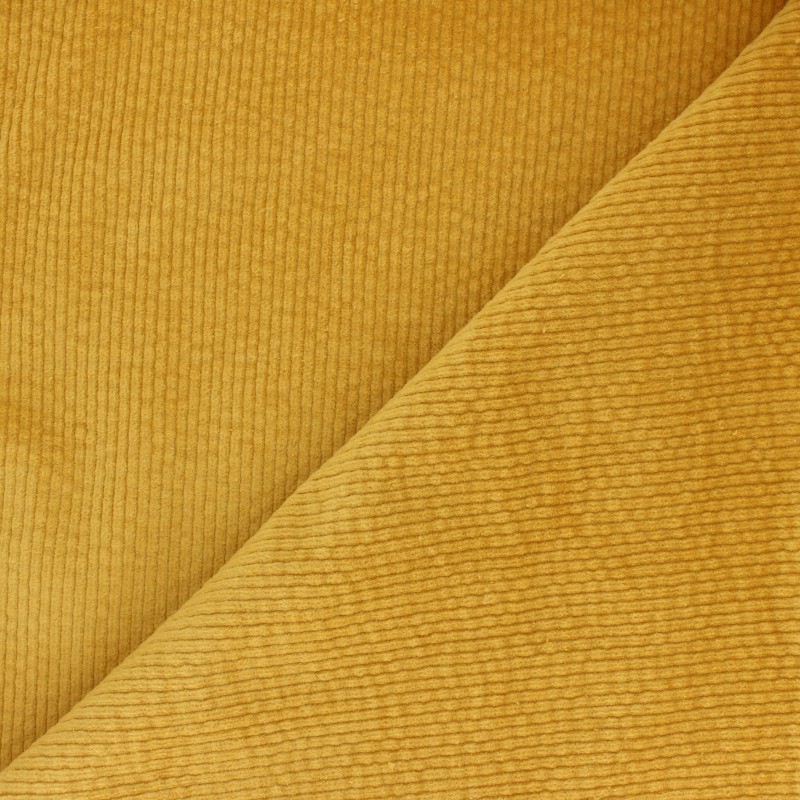 Washed ribbed velvet fabric ochre Cardiff Ma Petite Mercerie