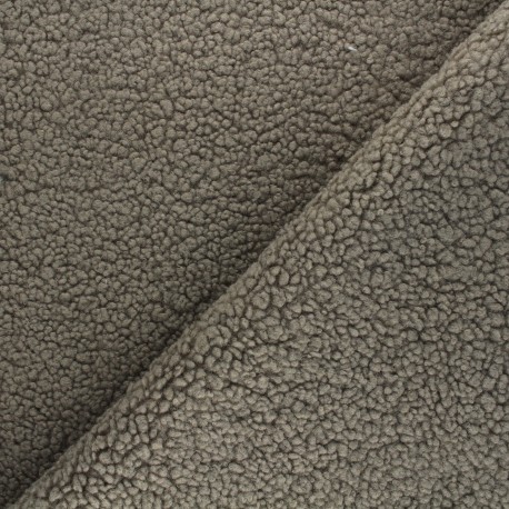 Tissu fourrure mouton Grande Ourse - taupe x 10cm