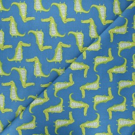 Cotton Camelot Fabrics - blue Proud crocodiles x 10cm
