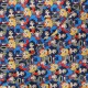 Cotton Camelot Fabrics - blue Justice League Stacked Heroes x 10cm