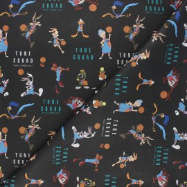 Cretonne cotton fabric - black Tune team x 10cm