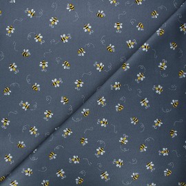 Andover Fabrics cotton fabric - dark grey Bumble bee x 10cm