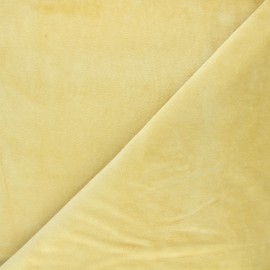 Tissu jersey velours - jaune paille