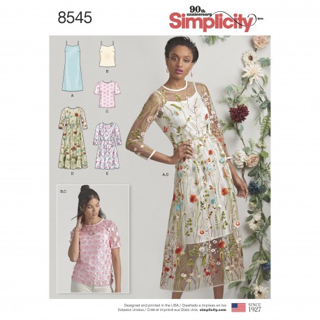 Long sleeves dress sewing Pattern for Woman - Simplicity n°8545