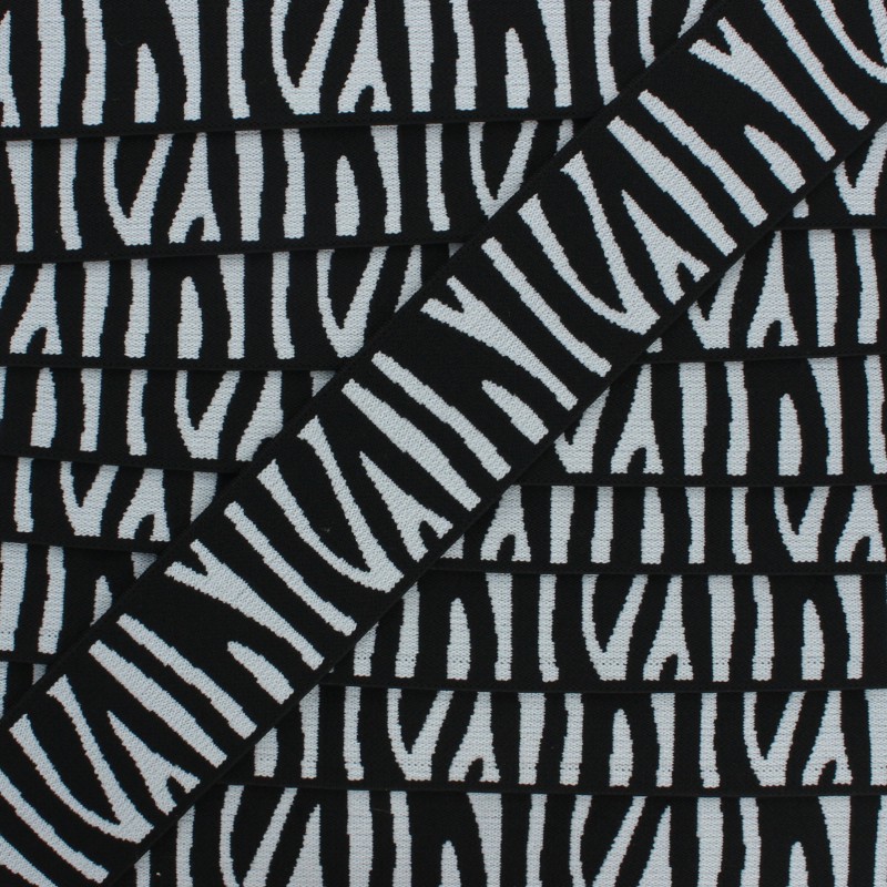 40 mm Flat elastic black Zebra Ma Petite Mercerie
