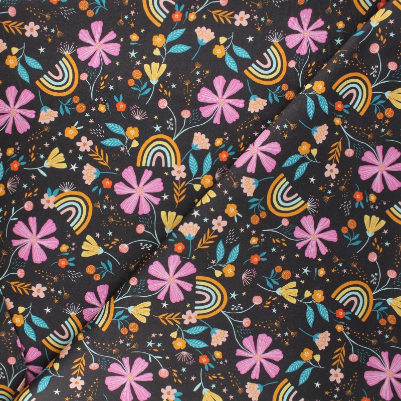 Tissu coton Dashwood Studio Good vibes Rainbow garden