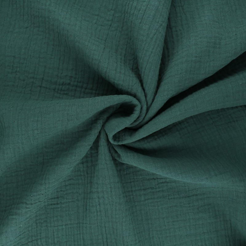 Oekotex® Double cotton gauze fabric MPM pine green