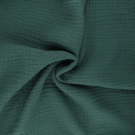 Plain Triple gauze fabric - pine green Sorbet x 10cm