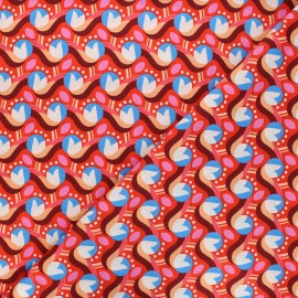 Dashwood Studio Batiste Cotton fabric - Kaleidoscope - red Seventies x 10cm