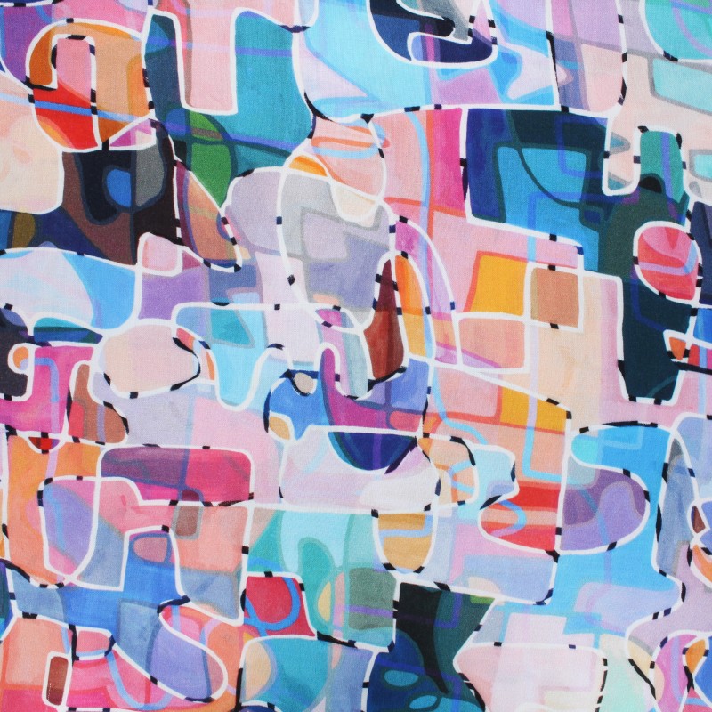 Dashwood studio rayon fabric purple Paint Circle line MPM