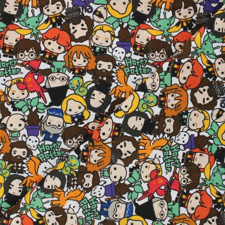 Harry Potter Cotton fabric - white Wizarding world x 10cm