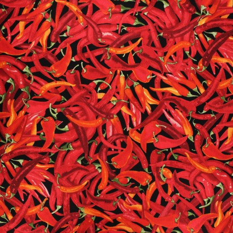 Tissu coton Timeless Treasures  - Peppers - rouge x 10cm