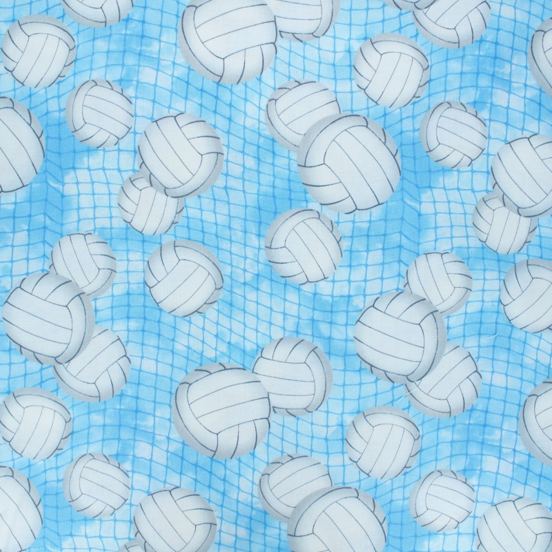 Timeless Treasures cotton fabric blue Volleyball MPM