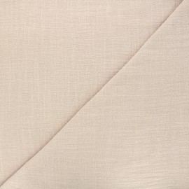 Flamed cotton voile fabric - taupe Victorine x 10cm