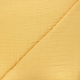 Plain bamboo triple gauze fabric - mustard yellow x 10cm