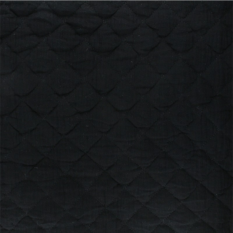 Quilted double gauze cotton fabric black Kami maxi MPM