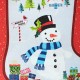 Tissu panneau coton Makower UK Santa express Stocking - rouge x 60cm