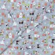 Makower UK cotton fabric Yappy Christmas - grey Dog scatter x 10cm