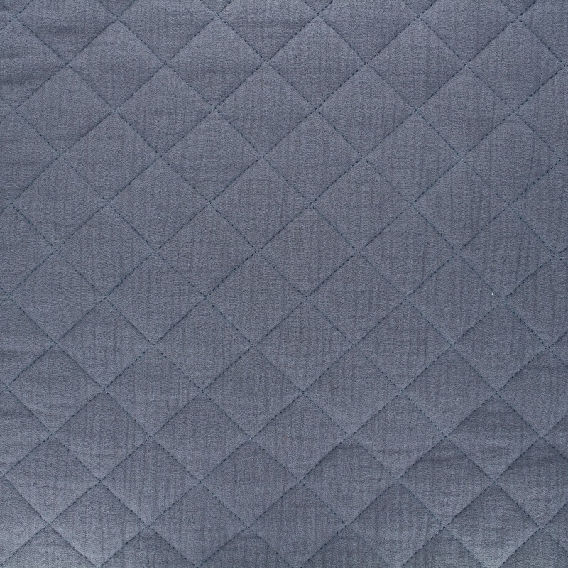 Quilted double gauze cotton fabric dark grey Kami maxi MPM