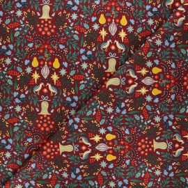 Rifle Paper Co. cotton fabric - Holiday Classics - red Partridge x 10cm