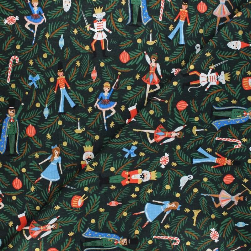 Rifle Paper Co. cotton canvas fabric Holiday Classics Nutcracker