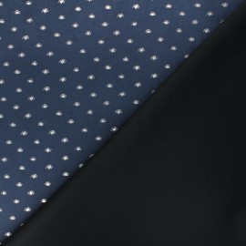 Suede elastane fabric - navy blue Pois x 10cm